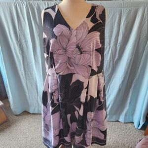 Roz & Ali Black and Light Pink Floral Mini Dress